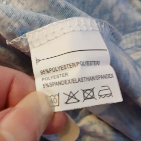 Women's Full Length House Dress Short Sleeve  Zipper Front Blue SZ L NWT - Picture 10 of 10